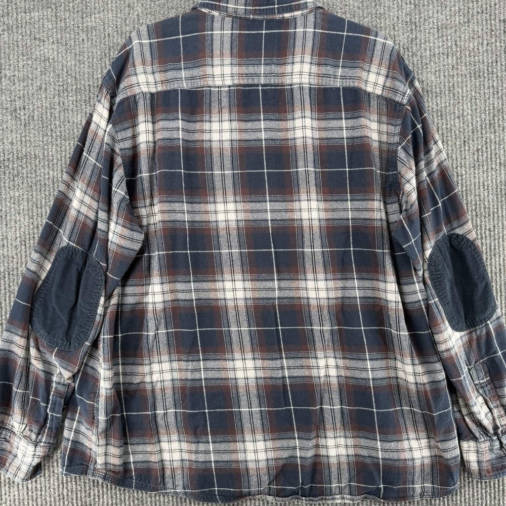 Angelo Litrico‎ Flannel Shirt Mens 3XL Plaid Elbow Patch Workwear Auth Vintage